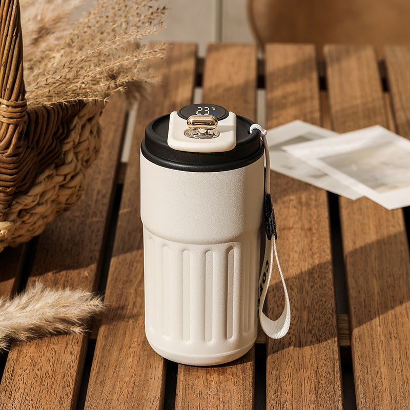 Smart Digital Thermal Stainless Steel Bottle with Portable Coffee Mug 450ml