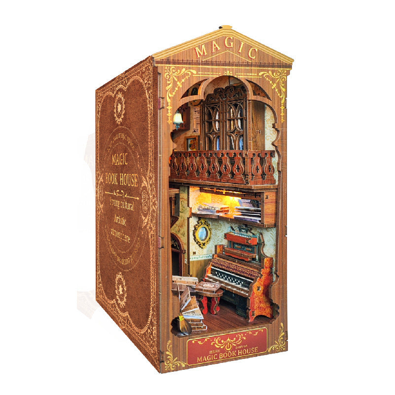 3D DIY Cottage Magic World Miniature Stereo Hand-Assembled Book Stand