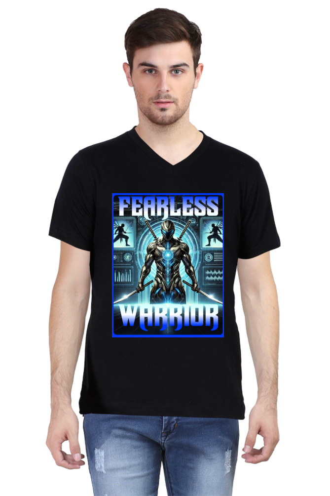 Fearless Ninja Warrior V-Neck Tshirt for Mens (All Sizes Available)