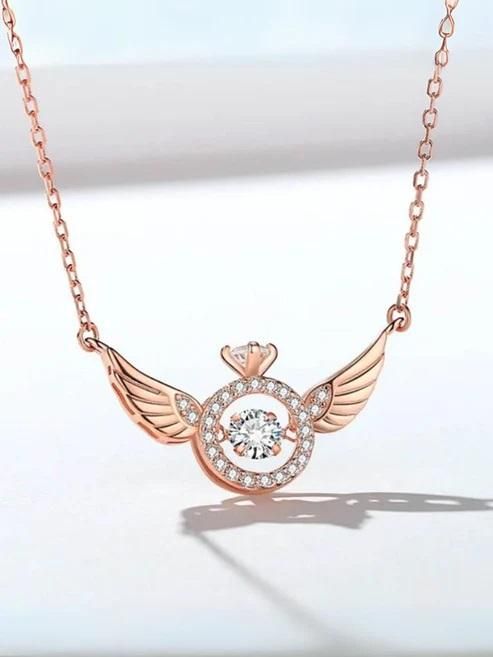 Angel Wings Chain & Pendant (Rose Gold)