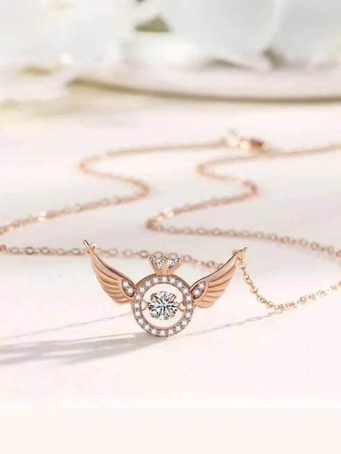 Angel Wings Chain & Pendant (Rose Gold)