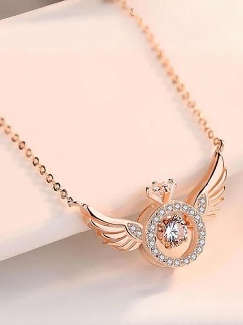 Angel Wings Chain & Pendant (Rose Gold)