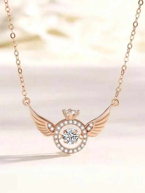 Angel Wings Chain & Pendant (Rose Gold)