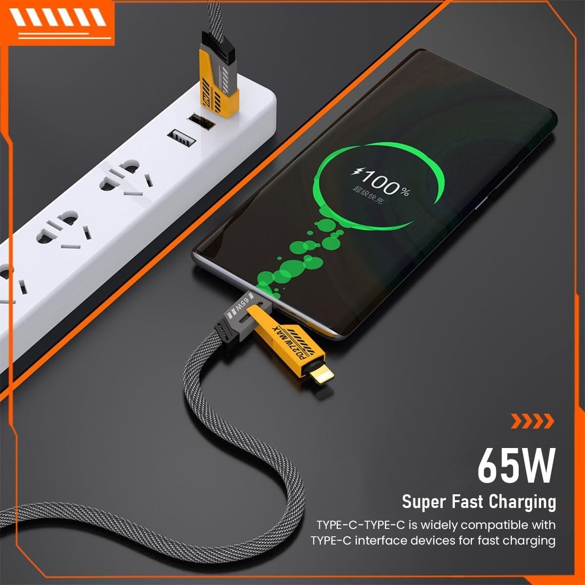 4-in-1 USB Type-C and Lightning Charging Cable