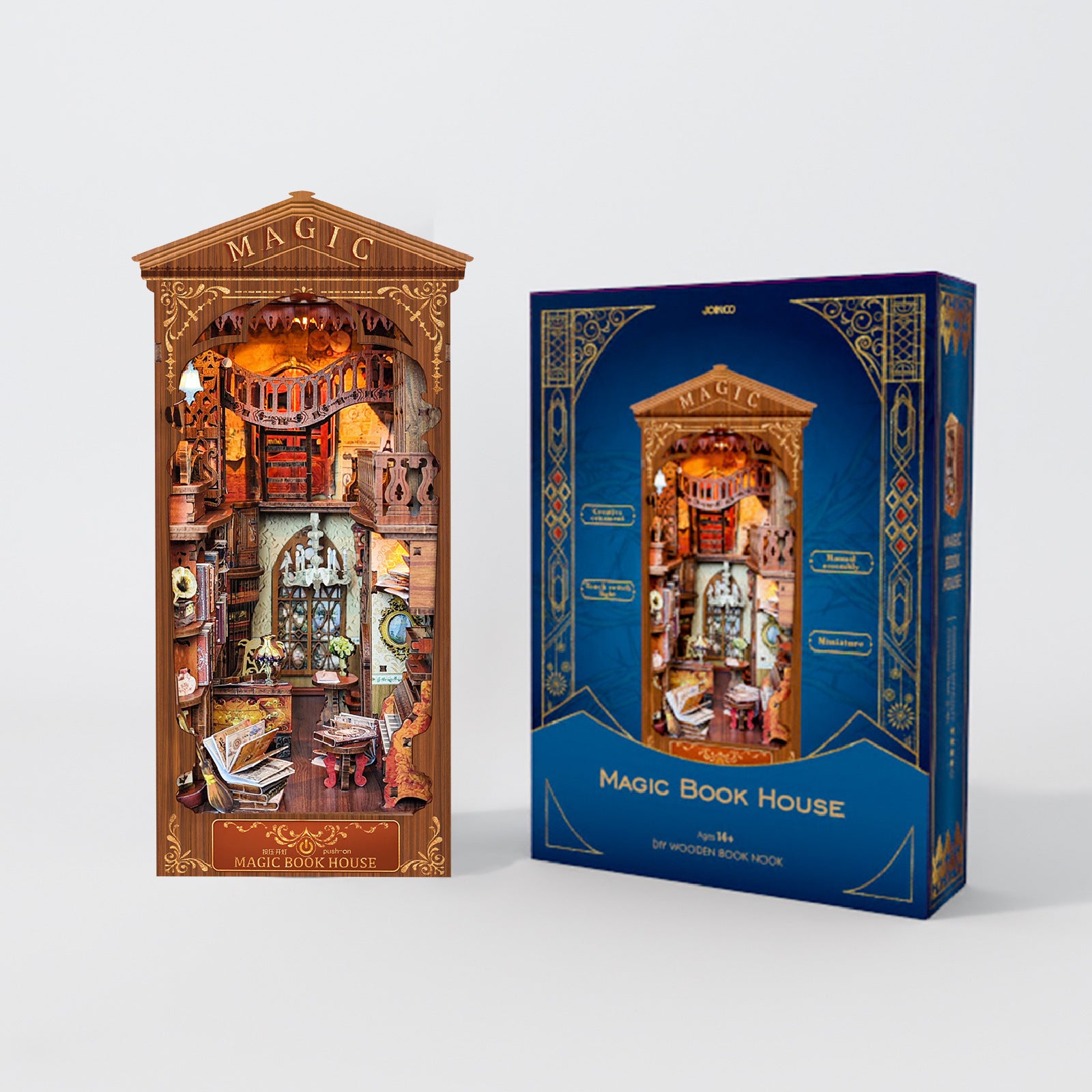 3D DIY Cottage Magic World Miniature Stereo Hand-Assembled Book Stand