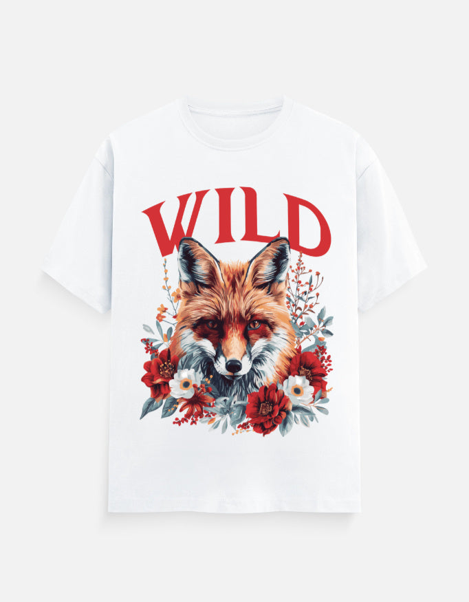 Wild Fox Printed Cotton T-Shirt