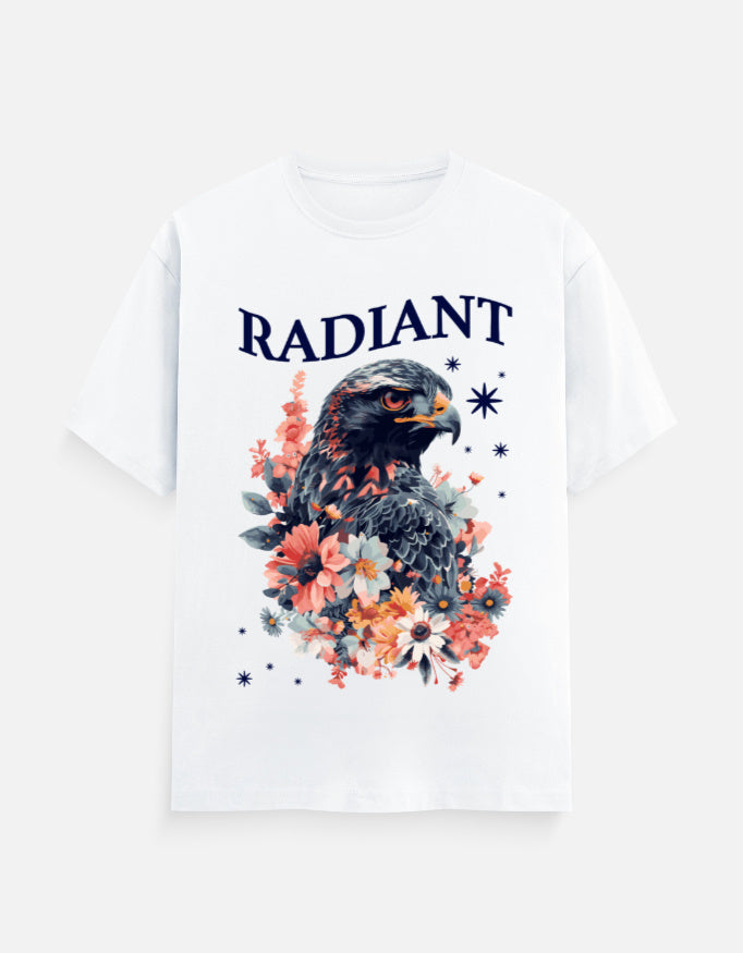 Radiant Black Eagle Printed Cotton T-Shirt