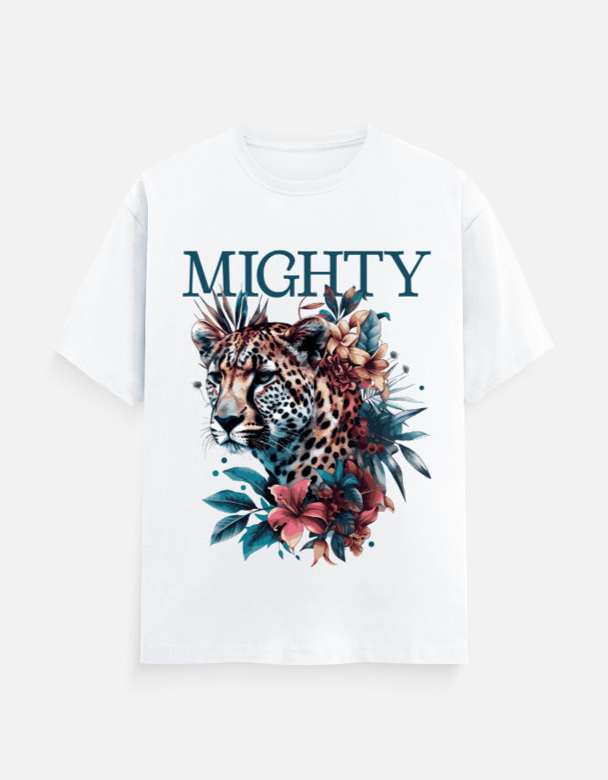 Mighty Leopard Printed Cotton T-Shirt