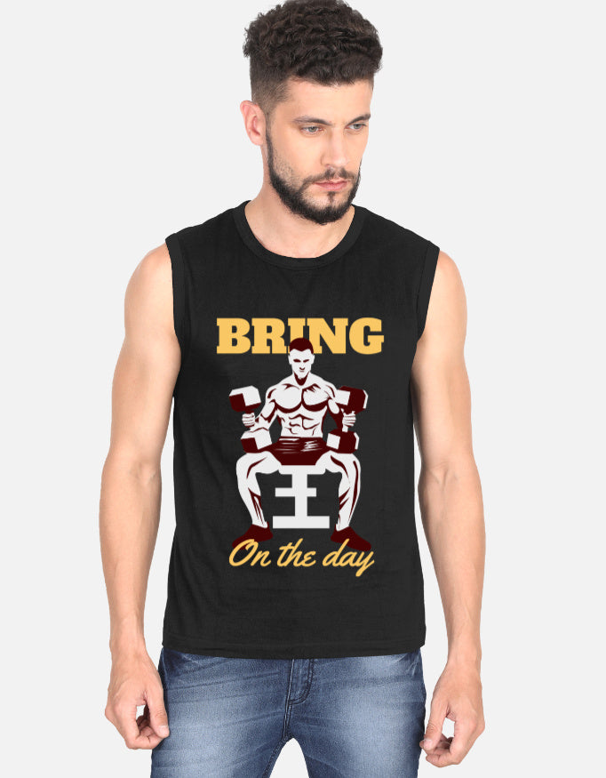 "Bring On the Day" Men's Gym Cotton T-Shirt