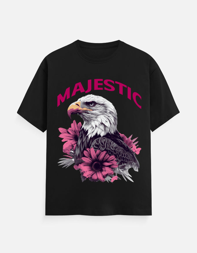 Majestic Bald Eagle Printed Cotton T-Shirt
