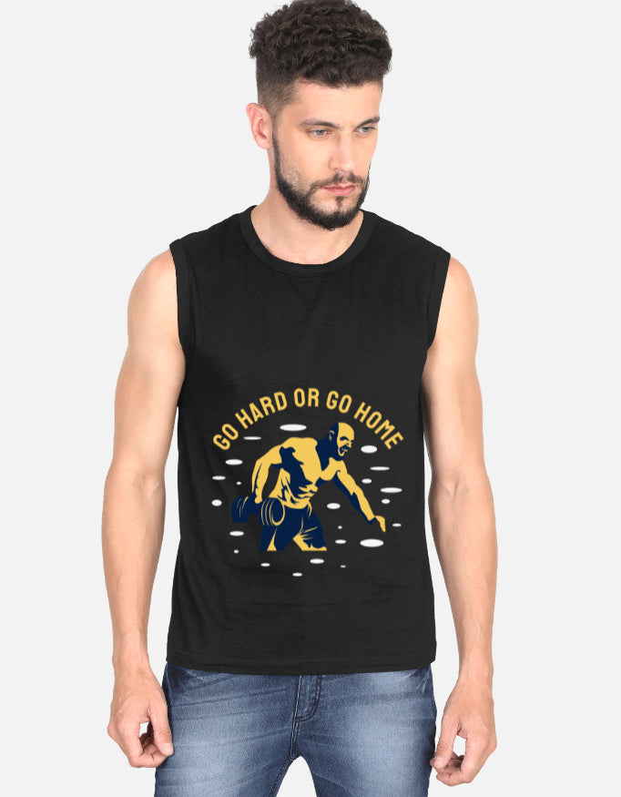 "Go Hard or Go Home" Men's Gym Cotton T-Shirt