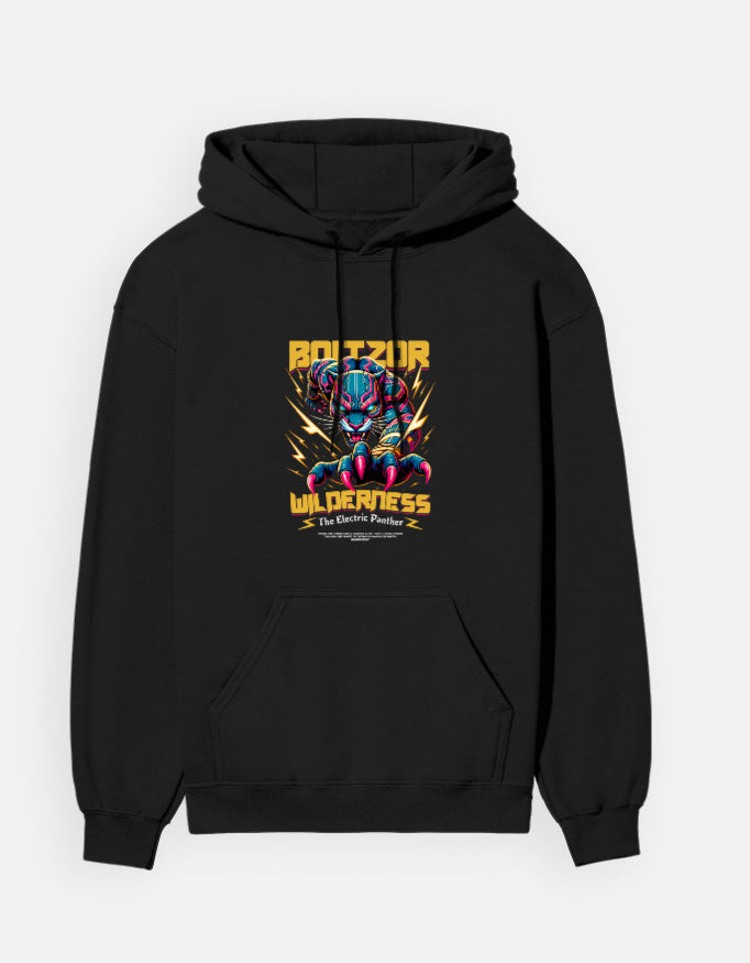 Electric Panther Printed Cotton Hoodie
