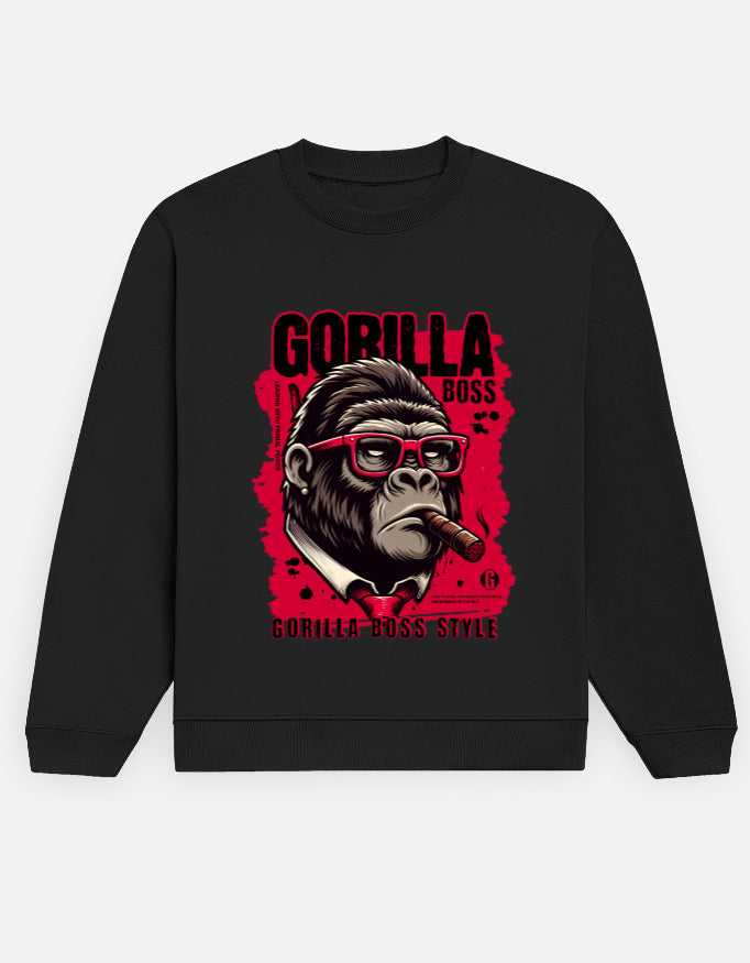 Gorilla Boss Style Printed Cotton Sweatshirt
