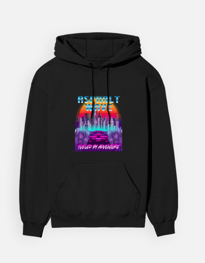 Asphalt Wave Printed Cotton Hoodie