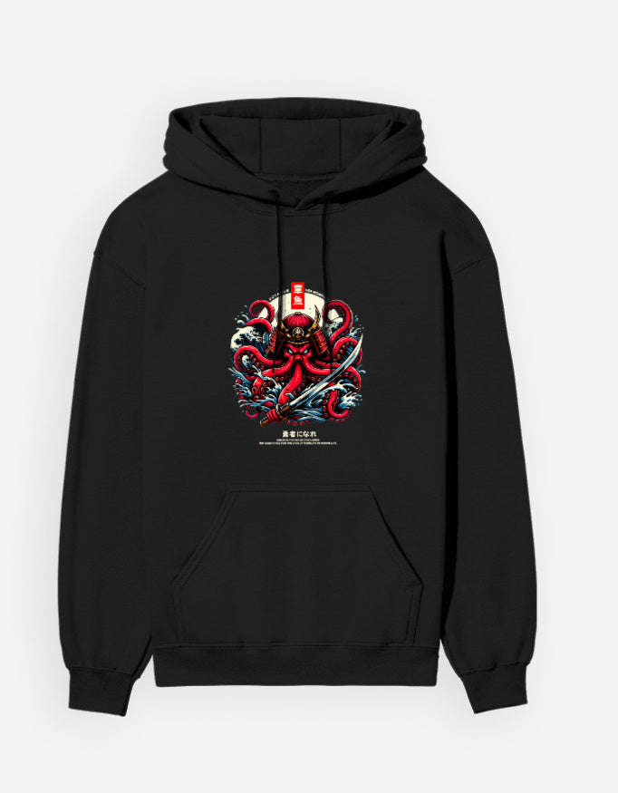 Octopus Sea Monster Printed Cotton Hoodie