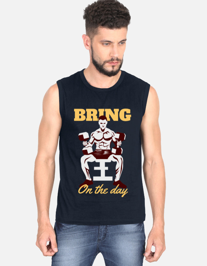 "Bring On the Day" Men's Gym Cotton T-Shirt