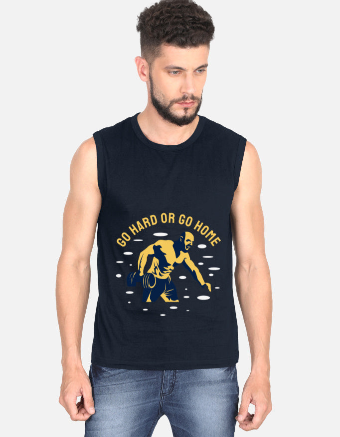 "Go Hard or Go Home" Men's Gym Cotton T-Shirt
