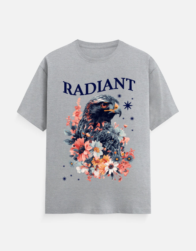 Radiant Black Eagle Printed Cotton T-Shirt