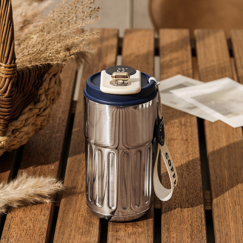 Smart Digital Thermal Stainless Steel Bottle with Portable Coffee Mug 450ml