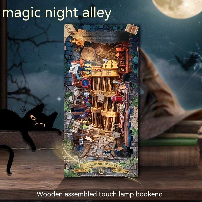 3D DIY Cottage Magic World Miniature Stereo Hand-Assembled Book Stand